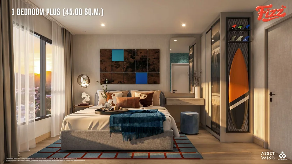 Визуализация The Title FIZZ: One Bedroom Plus · спальня