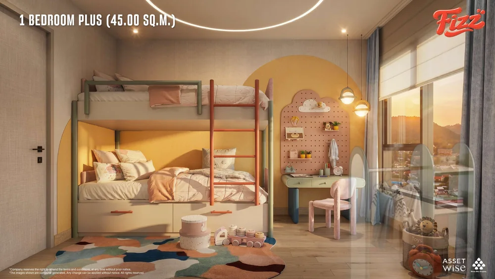Визуализация The Title FIZZ: One Bedroom Plus · дополнительное пространство